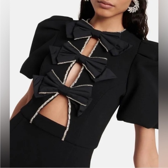 New Rebecca Vallance Katie Crystal Bow Mini Dress - Picture 2 of 12